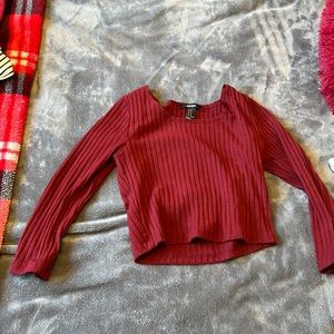 Red cropped top